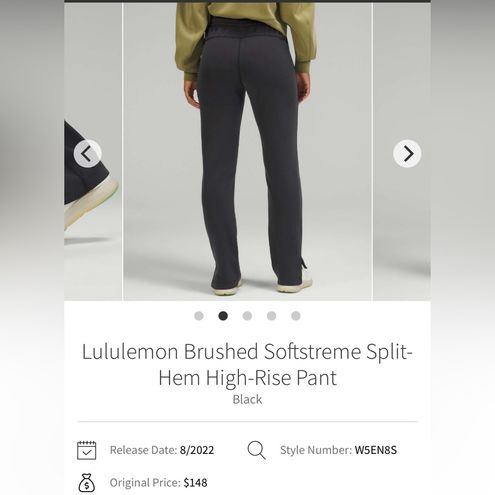 Lululemon Brushed Softstreme Split-Hem High-Rise Pant - Smoked