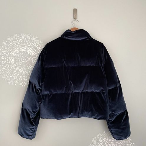 Wander Velour Cropped Puffer Jacket