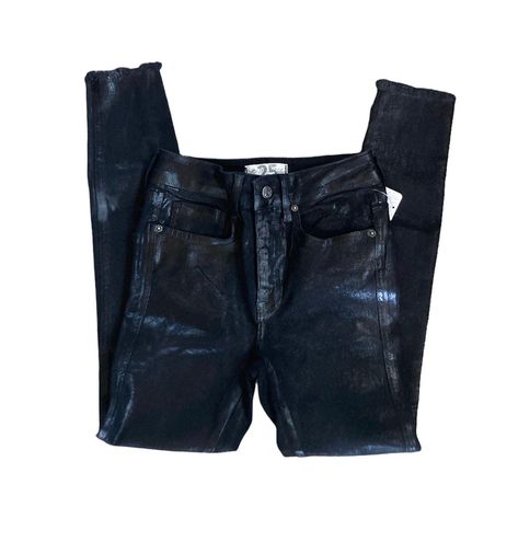 Raw High-Rise Coated Jeans