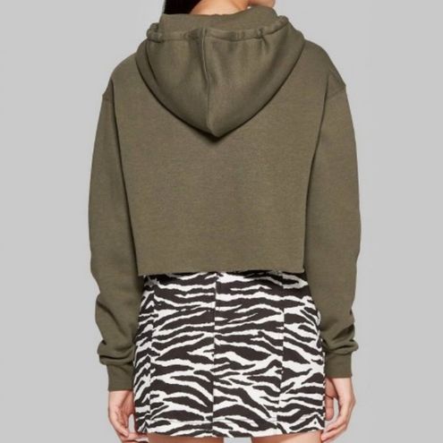 Wild Fable Sweatshirt Womens Large Green Cropped Hoodie Long Sleeve Sweater  - $11 New With Tags - From Teresa