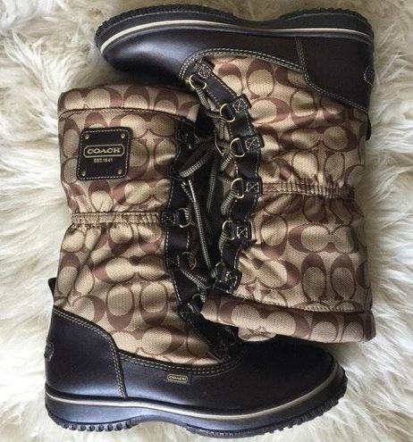 Coach Brown Leather Winter Boots Size  - $85 - From Jamisha