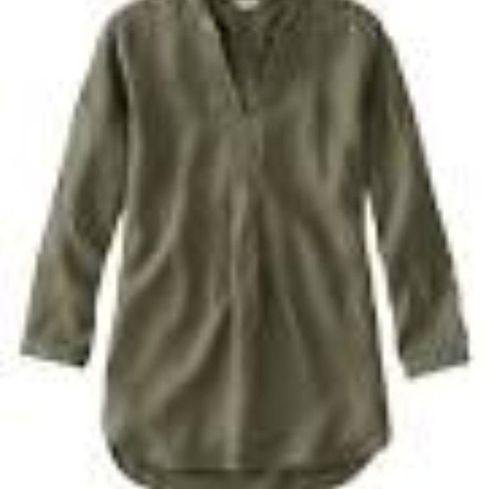 Women's Premium Washable Linen Shirt, Splitneck Tunic Long-Sleeve