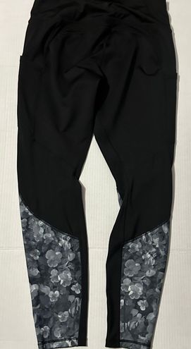 Athleta Women's Floral Frost Transverse Athletic Leggings Black Grey Size  Small