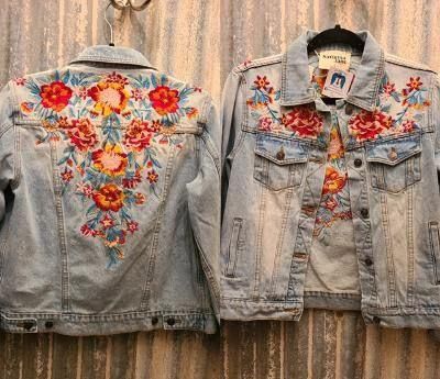 Savanna Jane Floral Embroidered Denim Jacket (Small to 3X) 2x