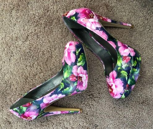 guess floral heels