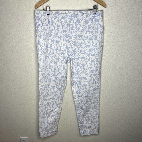 Soft Surroundings Light Blue Floral Pull On Pants Style 2AC10 Size