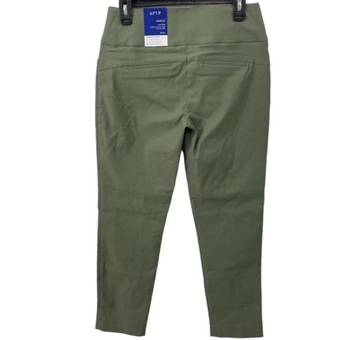 Apt. 9 NWT Tummy Control Mid Rise Ankle Pants SMALL Olive Green