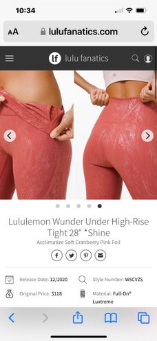 Lululemon Wunder Under High-Rise Tight 28 *Shine - Acclimatize