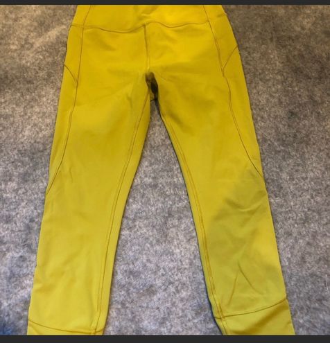 Lululemon In Movement Tight 25” Everlux Yellow Size 10 - $75 (41