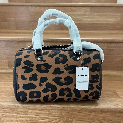 COACH Rowan Satchel With Leopard Print