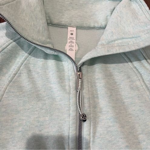 Heathered Delicate Mint Scuba Funnel Neck Half Zip & Delicate Mint