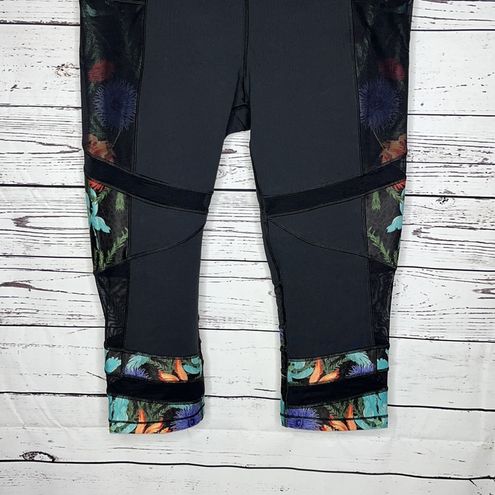 Calia by Carrie Underwood Size XL Black - Sea Floral Mesh Panel