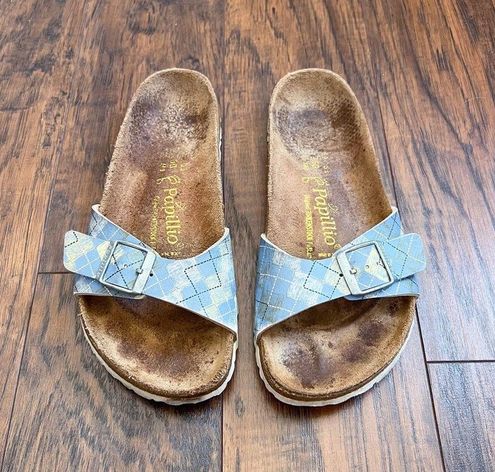 Birkenstock Papillio Madrid Birko Flor sandals slides blue