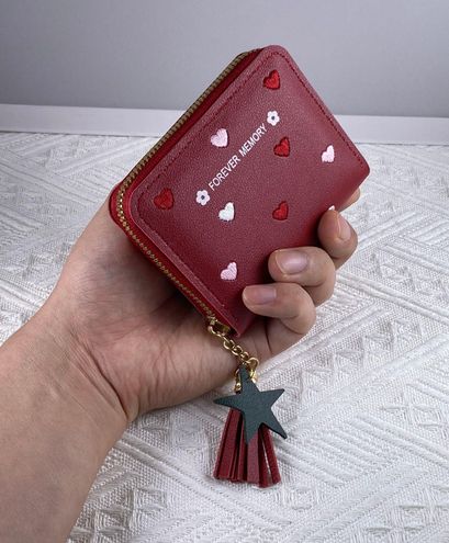 Love Heart Zipper Small Wallet for Women,Credit Card Holder Coin Purse Red  - $14 (36% Off Retail) - From Sunshine