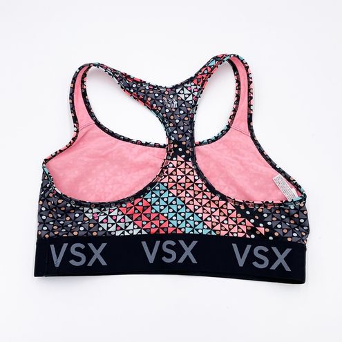 Victoria's Secret VSX Sport The Player Racerback Colorful Sports Bra Size  Large