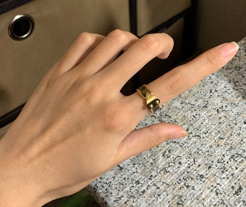 Louis Vuitton Upcycled Monogram Buckle Ring Gold - $52 New With