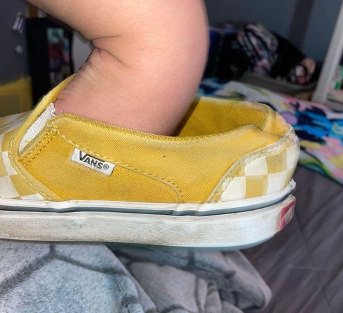 Vans, Shoes, Yellow Checkered Vans Shoes Slip On Shoes