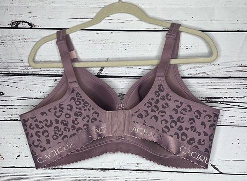 Cacique NWT Size 42C Purple Animal Print Cotton Lightly Lined No-Wire Bra -  $27 New With Tags - From Gabrielle
