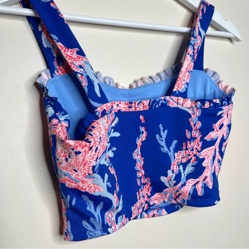 New NWT Lilly Pulitzer UPF 50+ Luxletic Zahara Ruffle Sports Bra