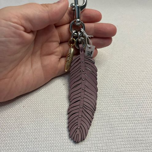 Coach Lavender Leather & Gold Feather Charm,Silver Hardware Purse/Bag Charm  NWT - $119 - From Olivia