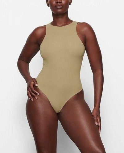 Skims Fits Everybody High Neck Bodysuit - Umber