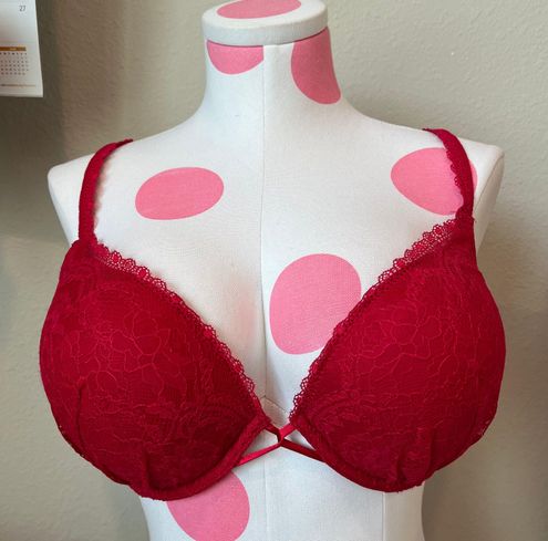 Victoria's Secret Red Bra Miraculous plunge Size 36 D - $20 (60% Off  Retail) - From Alexa