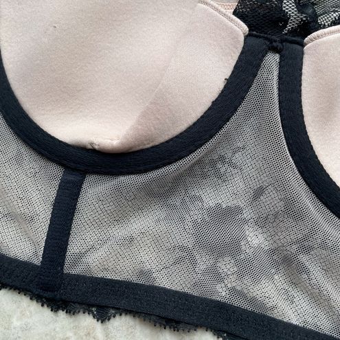 Victoria's Secret Dream Angel Lace & Dot Mesh High-neck Bra Black Size 32 E  / DD - $40 (59% Off Retail) New With Tags - From Eden