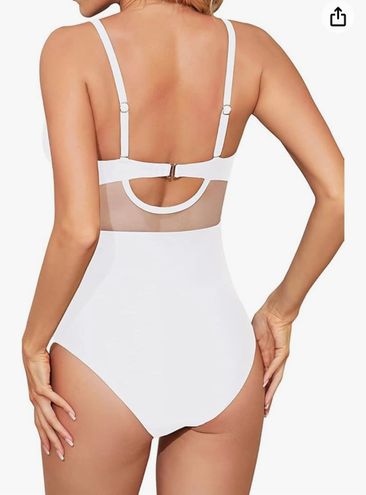 Tempt Me Women One Piece Tummy Control Swimsuits Push Up Bathing Suits  Cutout Mesh Front Cross Swimwear