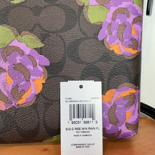 COACH®  Mini Rowan File Bag In Signature Canvas With Floral Cluster Print