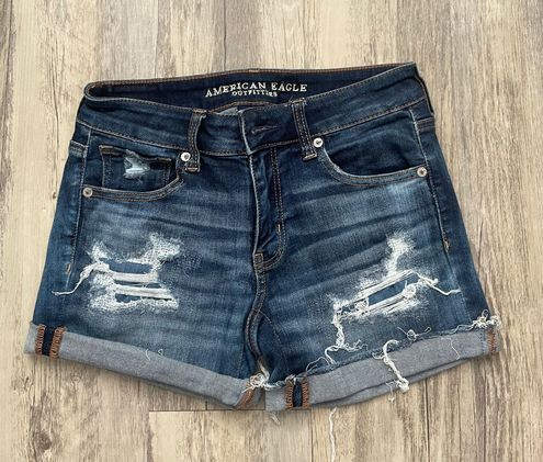 American Eagle Outfitters Solid Blue Denim Shorts Size 2 - 64% off