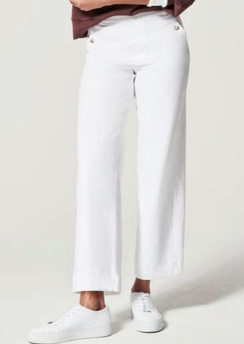 Spanx Stretch Twill Cropped Wide Leg Pant white small - $91 - From J