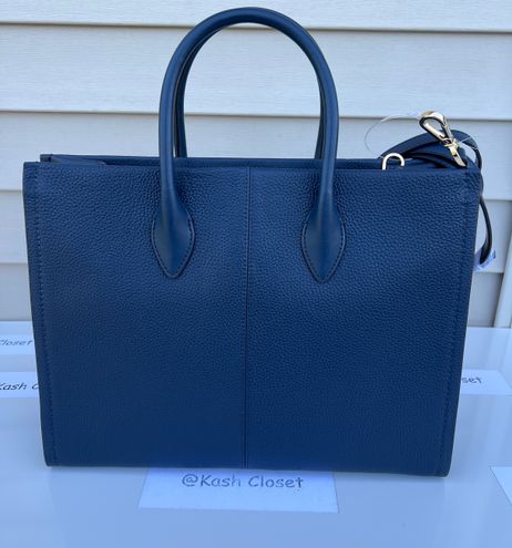 Michael Kors MK Mirella Medium Pebbled Leather Tote Bag - Navy Blue - $199  (64% Off Retail) New With Tags - From Kash