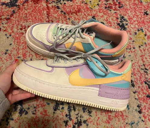 Nike Af1 Shadow pale Ivory/pastel Multicolor Sneakers in White