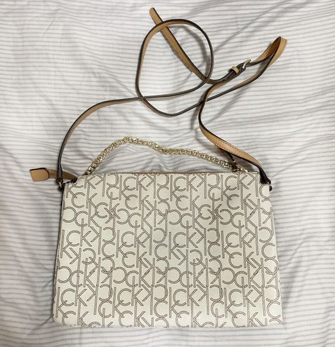 Calvin Klein - Monogram Zip Crossbody (brown/khaki/camel) Cross Body  Handbags