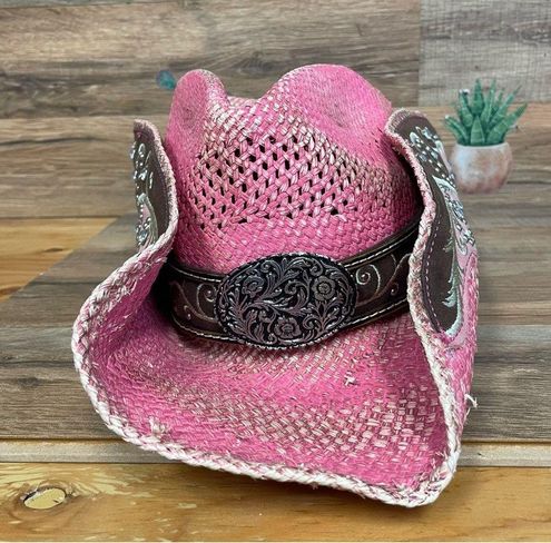 Stampede Women's Pink Straw Cowboy Hat - Sassy – Willow Lane Hat Co.