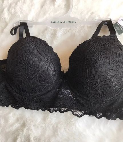 Laura Ashley black lace comfort push-up bra size 36C Size L - $19