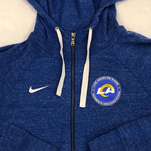 Nike Women's Assymetrical (NFL Los Angeles Rams) Full-Zip Hoodie in Blue, Size: Medium | 00CY96J95-06K