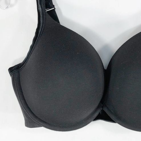Cacique 40DDD Bra Black Cotton Boost Plunge Padded Push Up