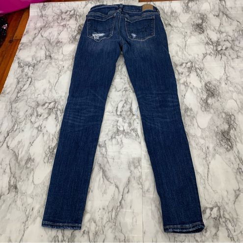 American Eagle Jeggings Distressed Denim Skinny Jeans size 2