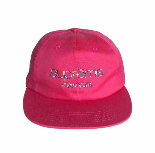 Supreme Pink Twill Multicolor Classic Logo 6-Panel Hat - $57 - From X
