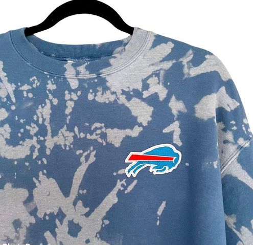 Buffalo bills inspired bleach tie dyed sweatshirt Blue Size M - $46 - From  Thrifty