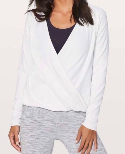 Lululemon Full Freedom Long Sleeve Yoga Wrap Shirt Top White - $36 (59% Off  Retail) - From Maddie