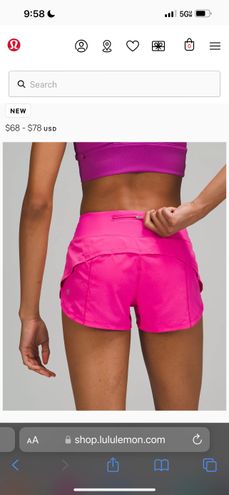 Lululemon Sonic Pink Speed Up Shorts 2.5” Size 8 - $45 (33% Off