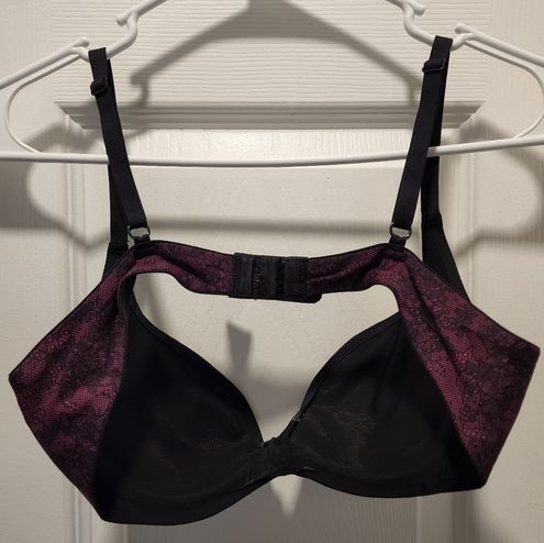 Maidenform Burgundy Black Floral Push Up Bra Size 34B Pink - $11