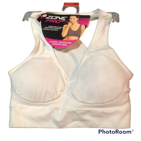 Zone Pro Seamless White Sports Bra Sz M NEW Size M - $7 New With