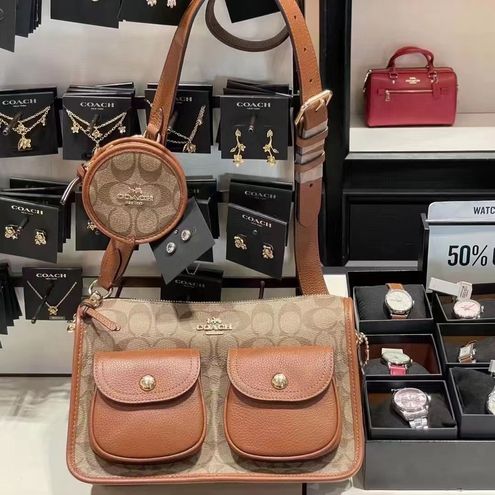 Coach NWT C5675 Pennie Crossbody With Coin Case In Signature Canvas Khaki  Brown Size One Size - $279 (34% Off Retail) - From Emily