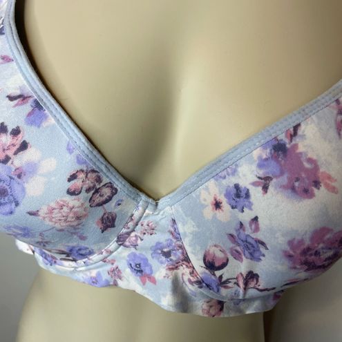 Jessica Simpson Bra 38C Blue Floral Lavender Underwire Padded Lined Intimate  Size undefined - $22 - From Twisted