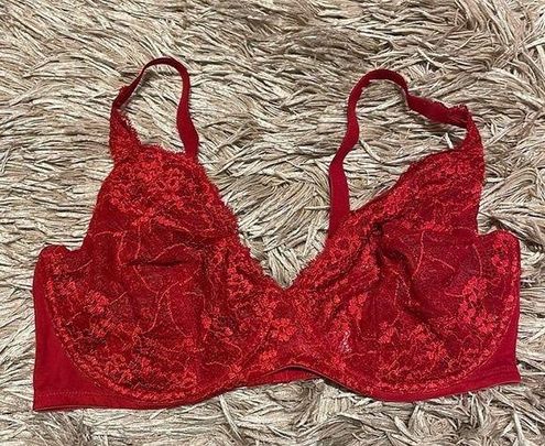 Liz & Co . Red Lace Underwire 38D Bra Size undefined - $14 - From Tara