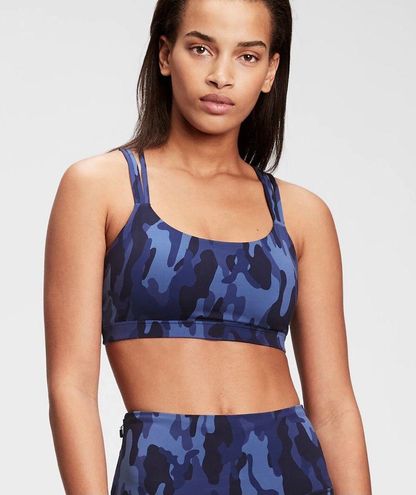 Gap GapFit Eclipse Camo Support Strappy Sports Bra Womens Size Medum