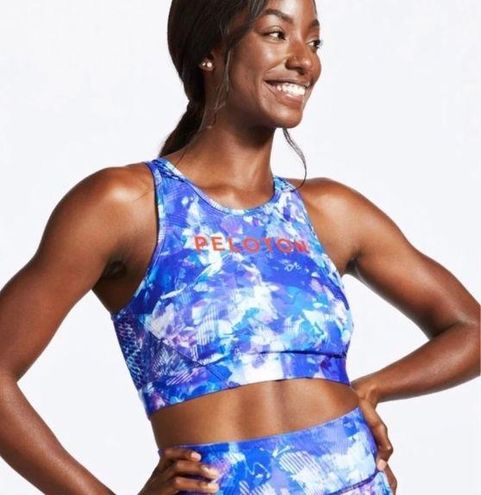 Peloton WITH Blue Moves High Neck Sports Bra Unpadded Large L - $28 - From  A Joyful
